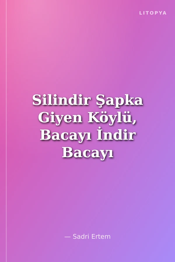 Silindir Şapka Giyen Köylü, Bacayı İndir Bacayı Kaldır