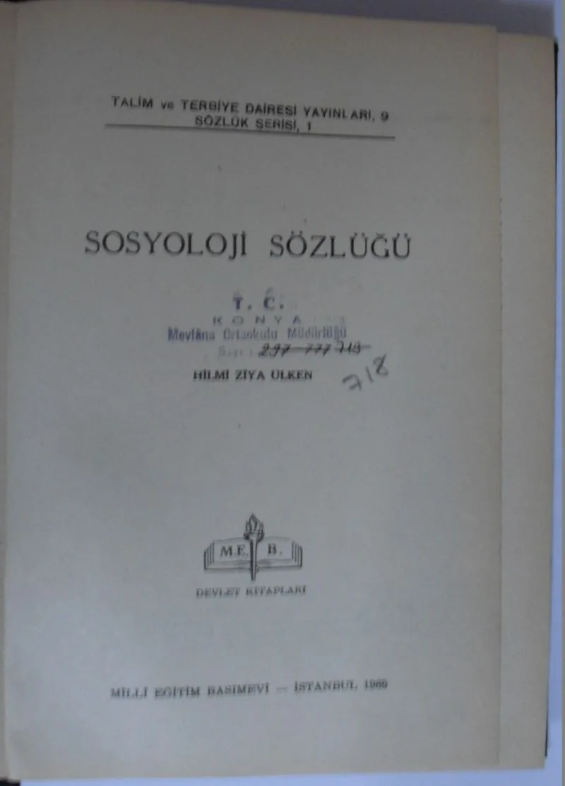 Sosyoloji Sözlüğü Kod:12-B-26
