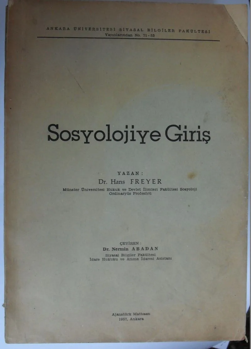 Sosyolojiye Giriş (Kod: 6-B-29)