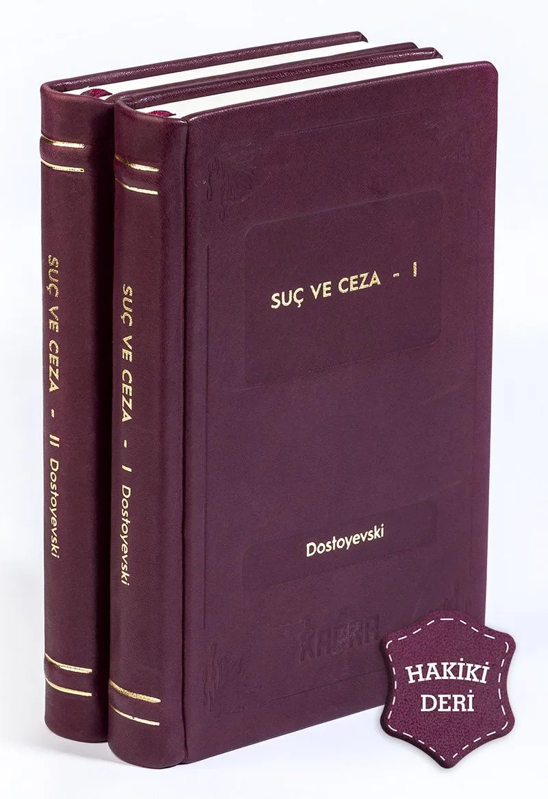 Suç ve Ceza (2 Cilt Takım) (Hakiki Deri, Ciltli, İplik Dikişli)