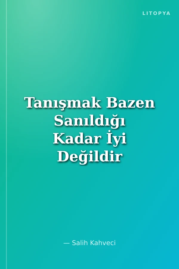 Tanışmak Bazen Sanıldığı Kadar İyi Değildir