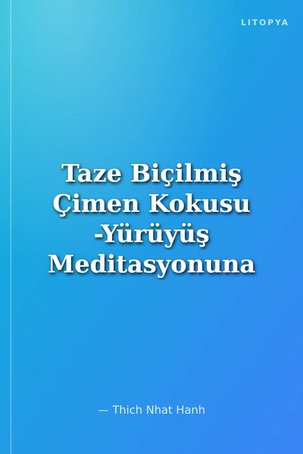 Taze Biçilmiş Çimen Kokusu -Yürüyüş Meditasyonuna Giriş