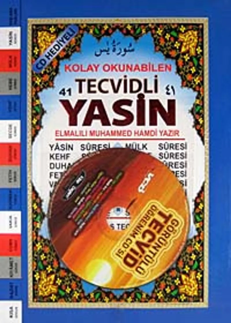Tecvidli 41 Yasin Kolay Okunabilen (Cd Hediyeli) Tam Karabaş Tecvidi İlaveli Aşr-ı Şerifler ve Anlamları