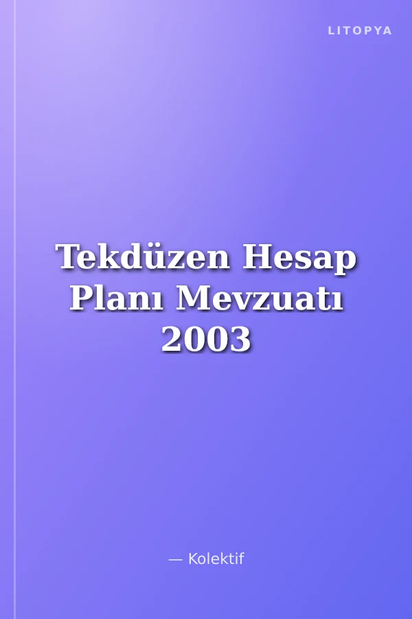 Tekdüzen Hesap Planı Mevzuatı 2003