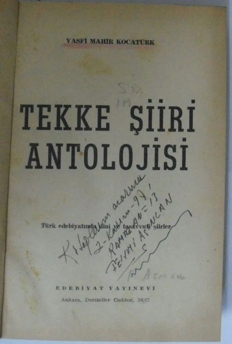 Tekke Şiiri Antolojisi Kod: 12-F-42