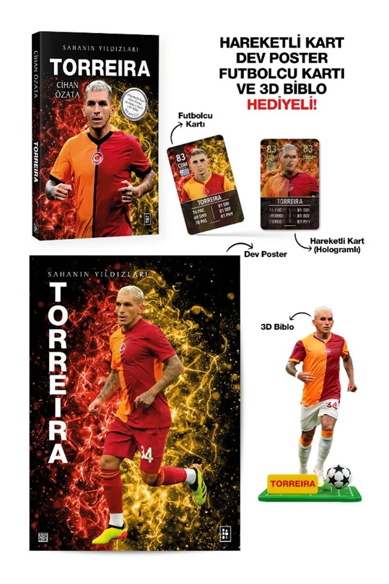 Torreira - Sahanın Yıldızları (3D Biblo - Hareketli Kart - Dev Poster - Futbolcu Kartı Hediyeli!)