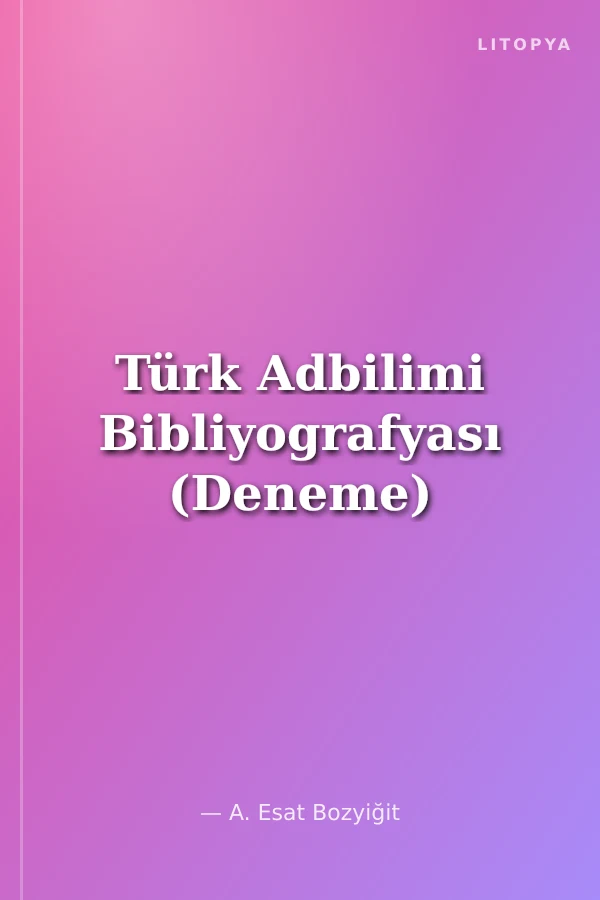 Türk Adbilimi Bibliyografyası (Deneme)