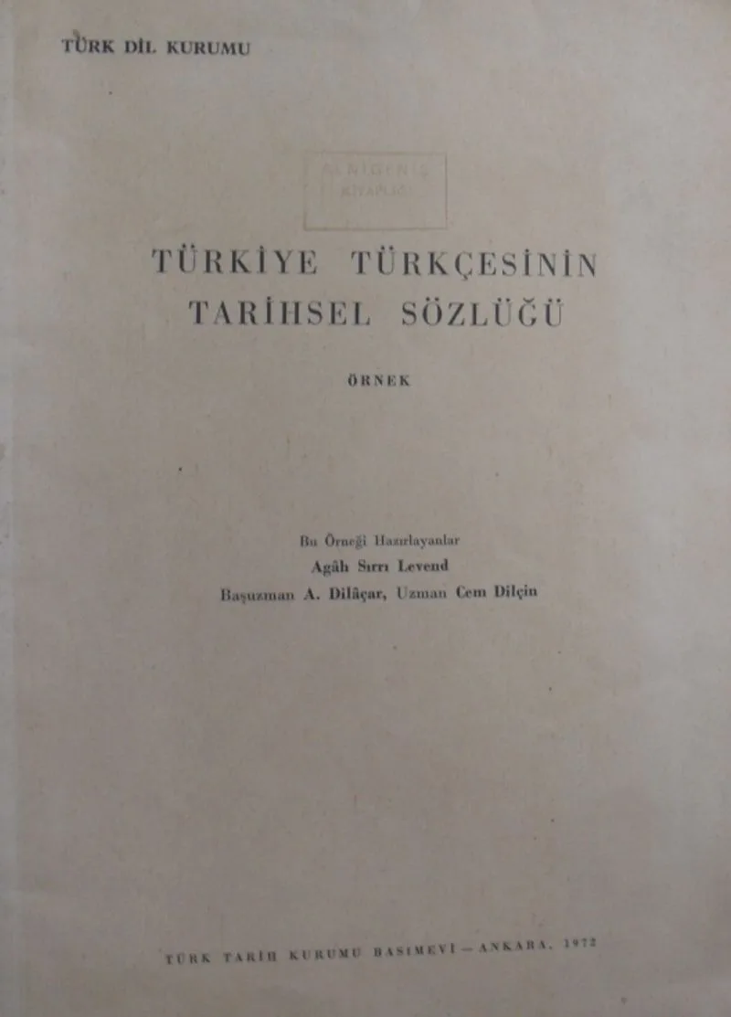 Türkiye Türkçesinin Tarihsel Sözlüğü / Örnek 23-D-22