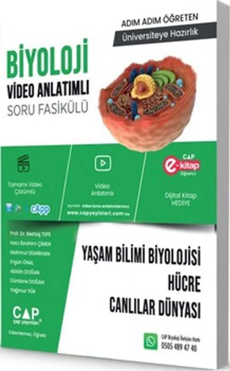 TYT-AYT Biyoloji Video Anlatımlı Soru Fasikülü Yaşam Bilimi Biyolojisi Hücre ve Canlılar Dünyas