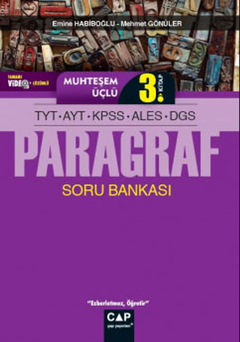 TYT AYT KPSS ALES DGS Paragraf Muhteşem Üçlü 3. Kitap Tamamı Video Çözümlü Soru Bankası