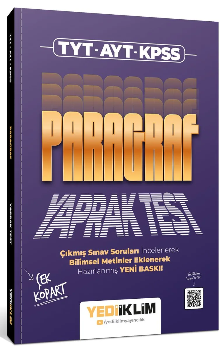 TYT-AYT-KPSS Paragraf Çek Kopart Yaprak Test