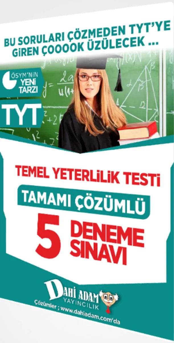 TYT Tamamı Çözümlü 5 Deneme Sınavı