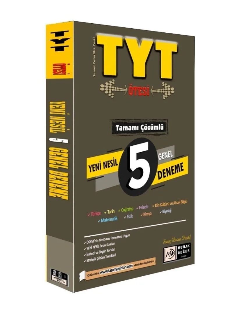 TYT Tamamı Çözümlü Yeni Nesil 5 Genel Deneme