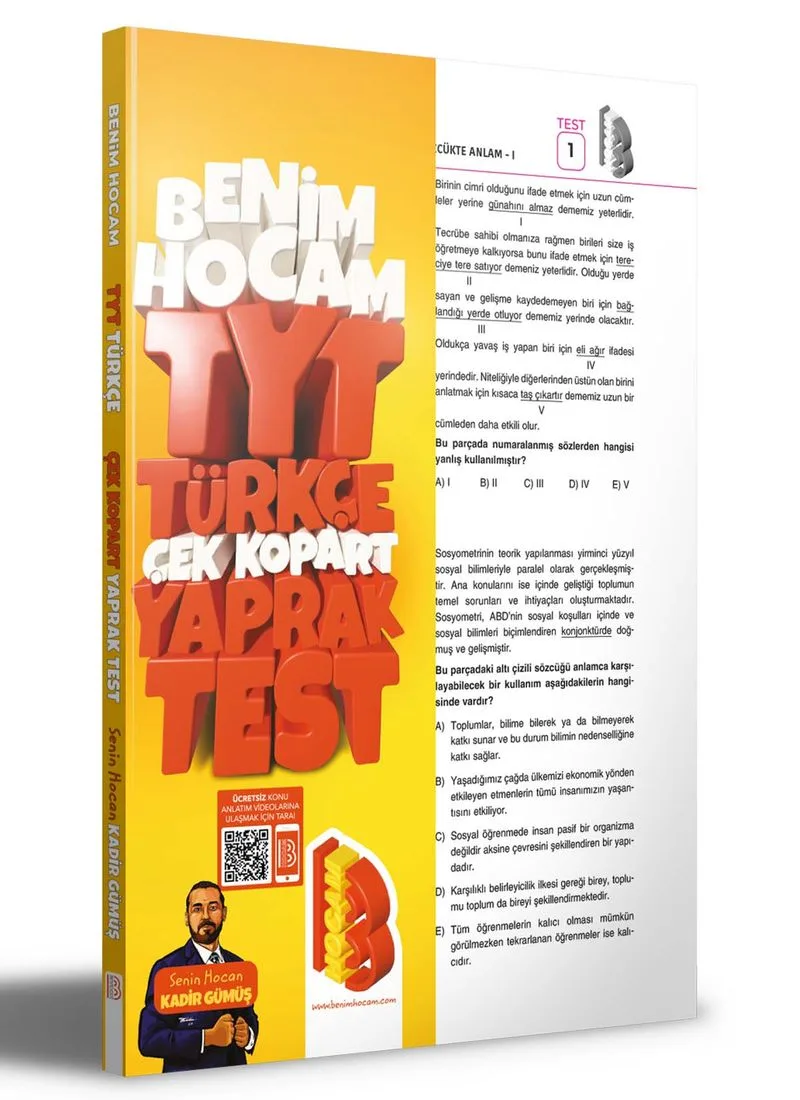 TYT Türkçe Çek Kopar Yaprak Test