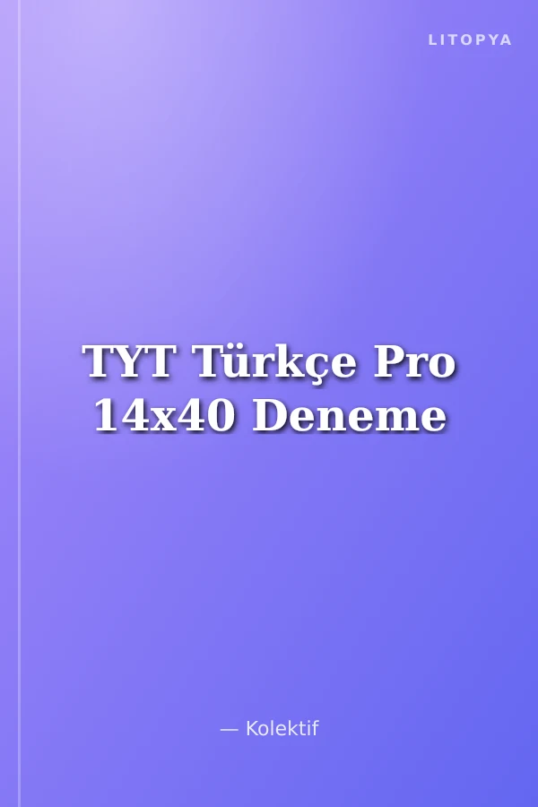 TYT Türkçe Pro 14x40 Deneme