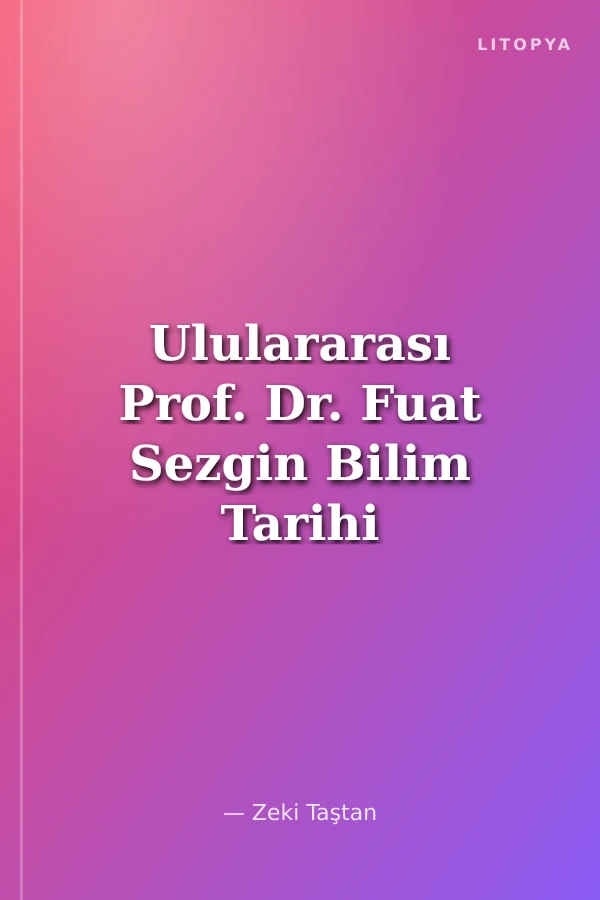 Ululararası Prof. Dr. Fuat Sezgin Bilim Tarihi Sempozyumu - Sempozyum Kitabı
