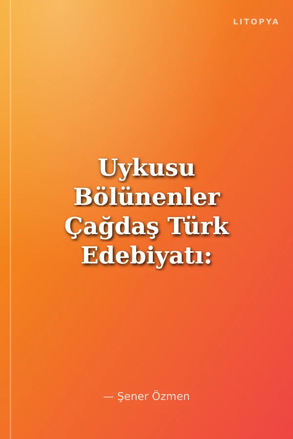Uykusu Bölünenler Çağdaş Türk Edebiyatı: Söyleşiler, Çeviriler, Okumalar
