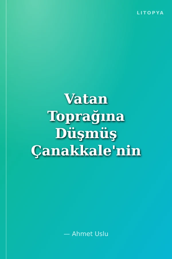 Vatan Toprağına Düşmüş Çanakkale'nin Şehit Evlatları