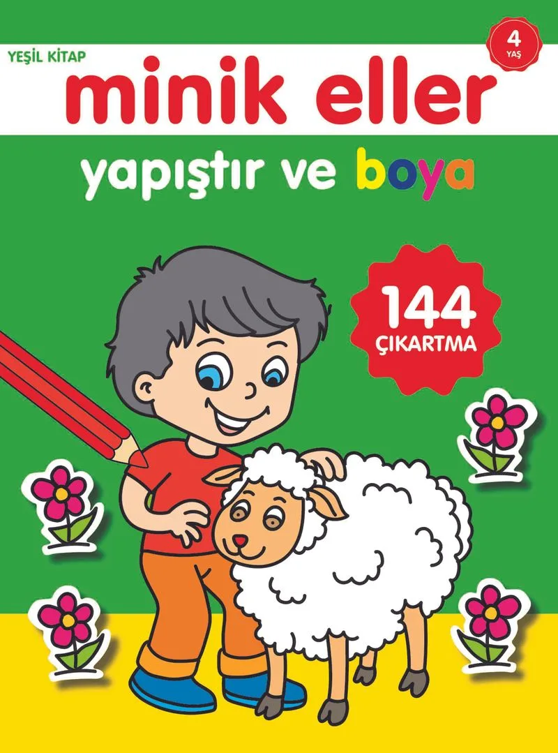 Yapıştır ve Boya / Minik Eller Yeşil Kitap (4 Yaş)