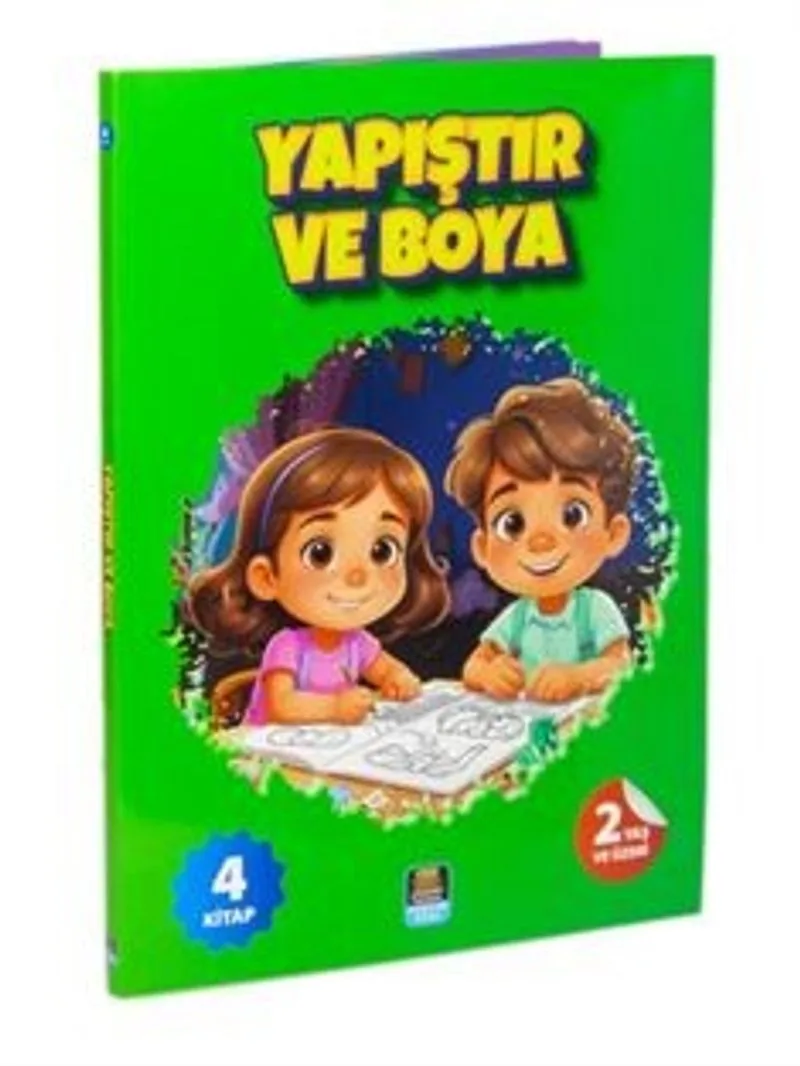 Yapıştır ve Boya Renkli Çıkartmalı İlk Yapıştırmalarım (4 Kitap Set)