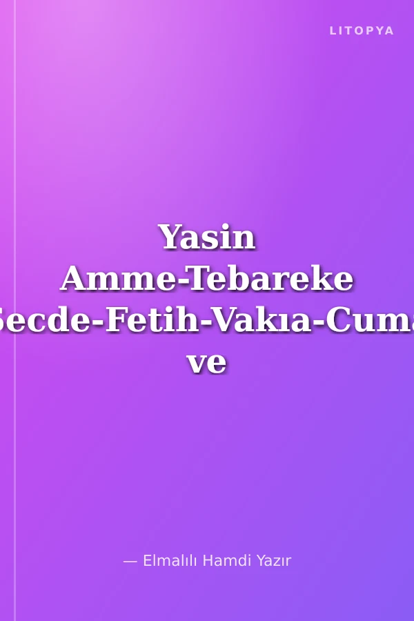 Yasin Amme-Tebareke Secde-Fetih-Vakıa-Cuma ve Kısa Sureler Türkçe Okunuşları ve Açıklamaları (Cami Boy Kod:055)