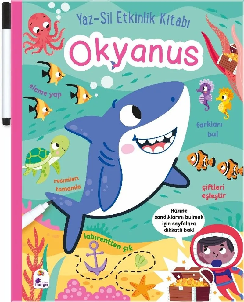 Yaz-Sil Etkinlik Kitabı Okyanus (Kalemli)