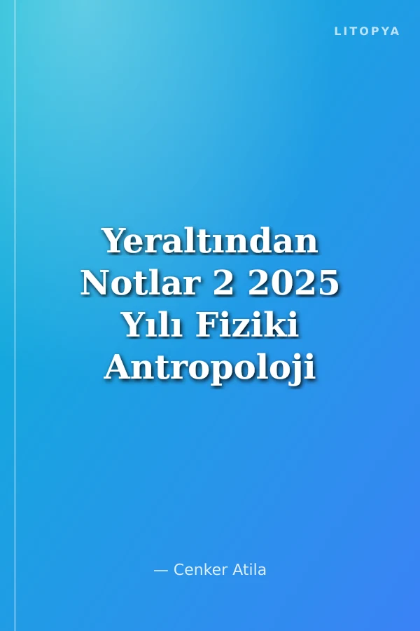 Yeraltından Notlar 2 2025 Yılı Fiziki Antropoloji ve Paleoantropoloji Araştırmaları