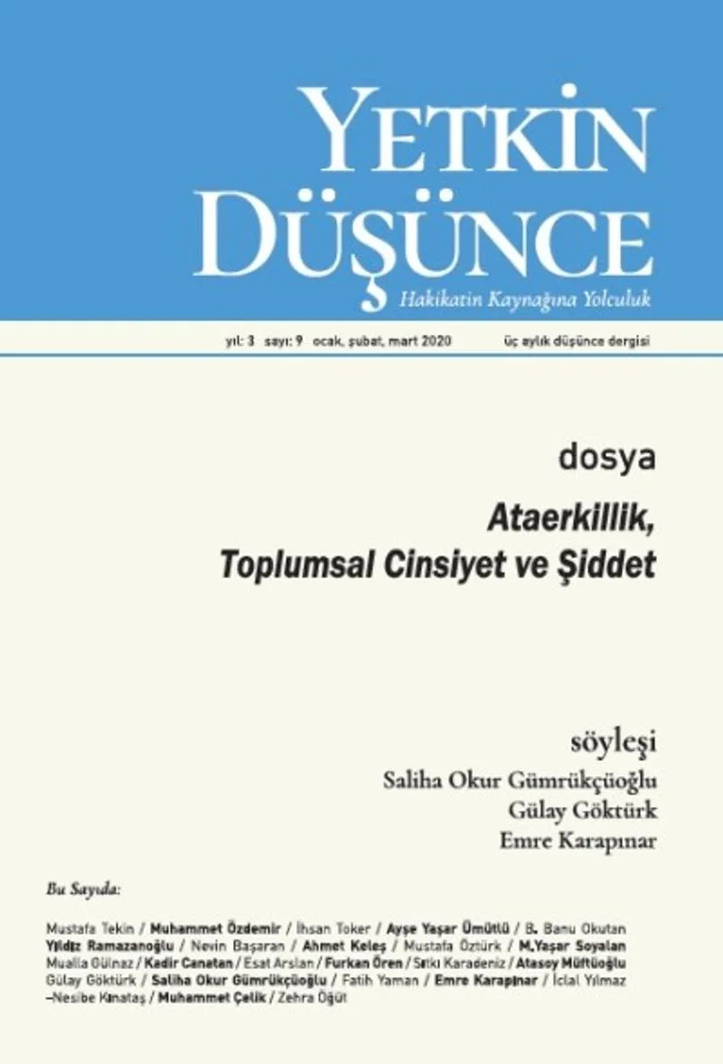 Yetkin Düşünce Sayı:9 Ocak-Şubat-Mart 2020