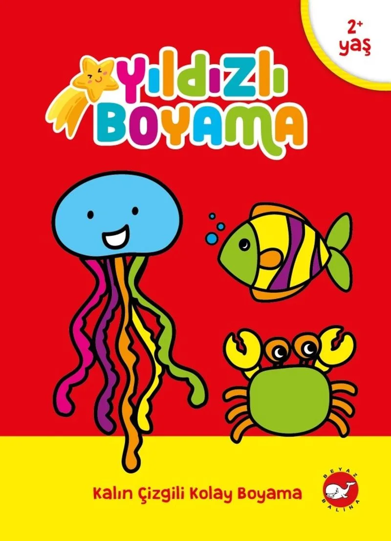 Yıldızlı Boyama Kalın Çizgili Kolay Boyama