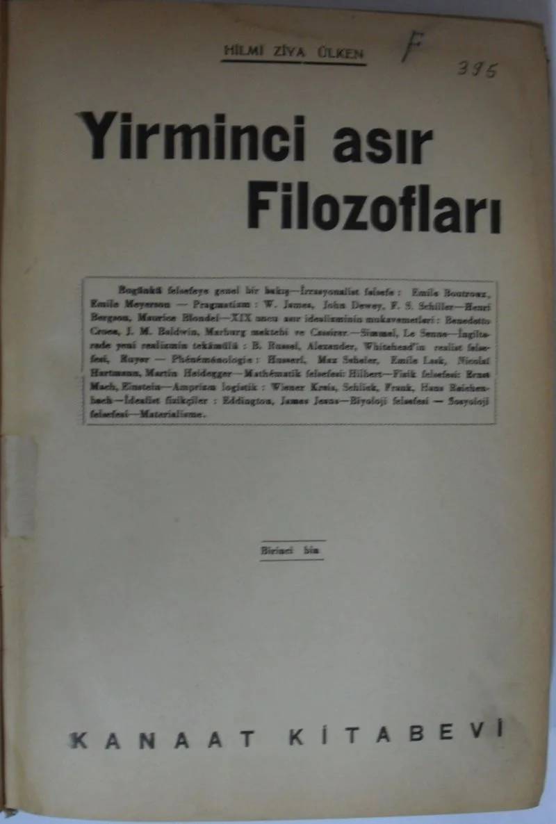 Yirminci Asır Filozofları Kod: 12-B-25