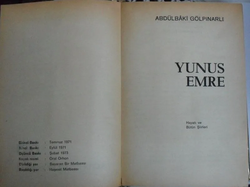 Yunus Emre / Hayatı ve Bütün Şiirleri (Kod: 6-H-24)